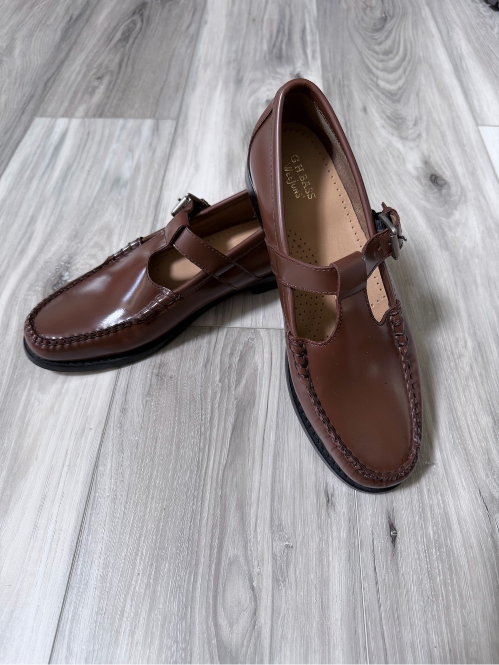 G.H. Bass Weejuns Mary Jane Leather Loafers Brown Women’s 8.5 NWOB - Picture 2 of 10